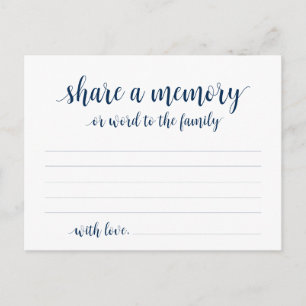 Funeral Service, Navy Blue, Share a memory Card