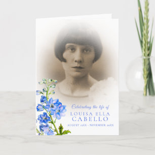 Funeral service program blue delphinium photos