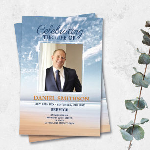 Funeral Service Program Celebration of Life Beach Flyer