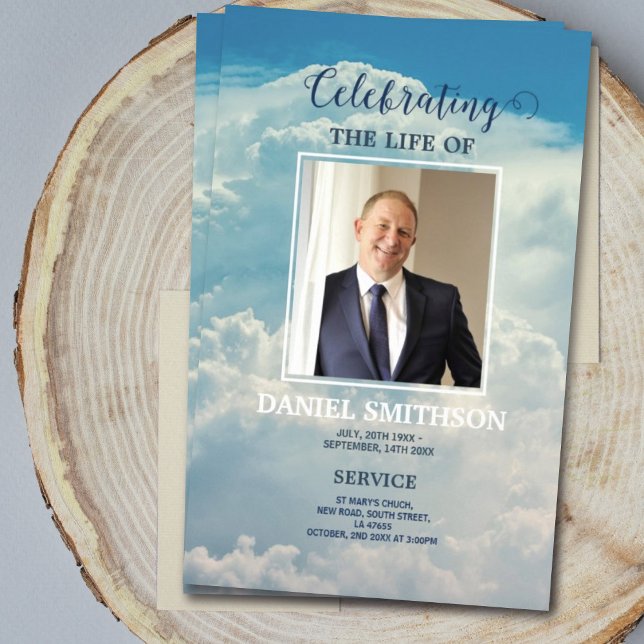 Funeral Service Program Celebration of Life Cloud  Flyer (Creator Uploaded)