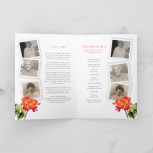 Funeral service program striped rose photos