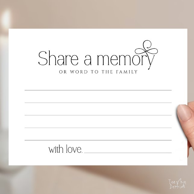 Funeral Service Share a memory Fairy Sympathy Card (Funeral Service Share a memory Fairy love Sympathy Card or word to the family in Black and White)
