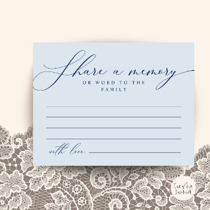 Funeral Service, Share a memory Memorial Card