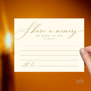 Funeral Service, Share a memory Memorial Card