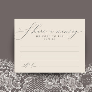 Funeral Service, Share a memory Memorial Card