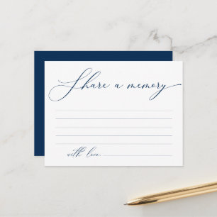 Funeral Service, Share a memory, Navy Blue Card