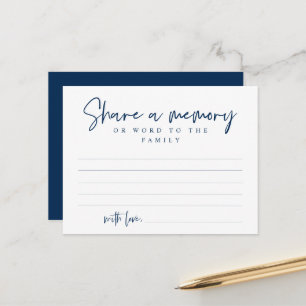Funeral Service, Share a memory, Word Family Card
