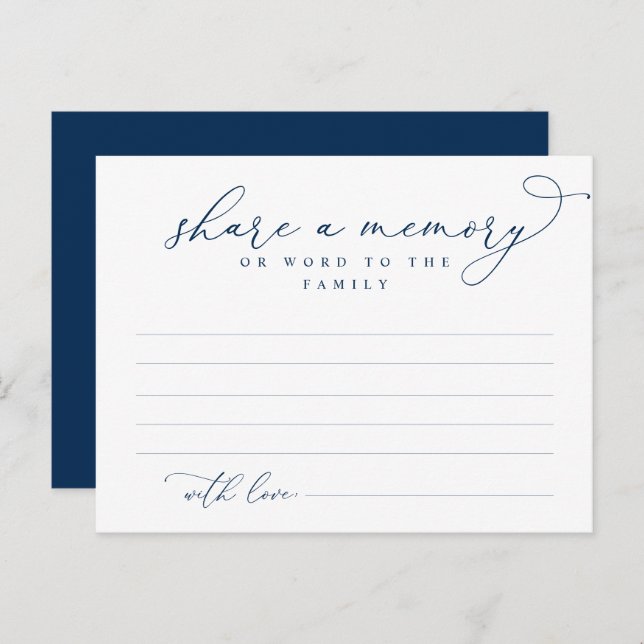 Funeral Service, Share a memory, Word Family Card (Front/Back)