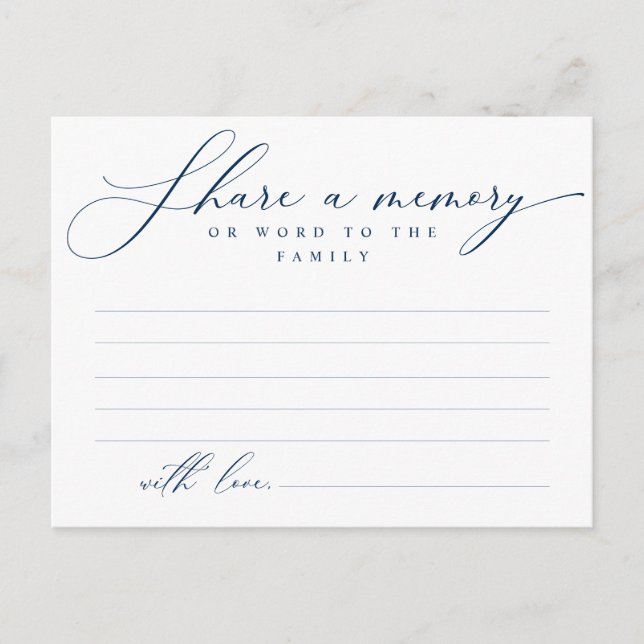 Funeral Service, Share a memory, Word Family Card (Front)