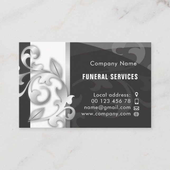 Funeral services business card (Front)