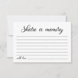 Funeral Share a Memory Card Memorial Memory card (