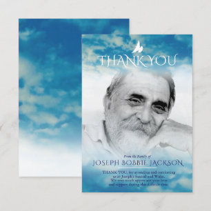 Funeral sky photo family thank you card
