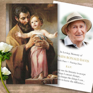 Funeral St Joseph Memorial Prayer Sympathy Cards