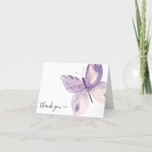Funeral Sympathy Butterfly Photo Thank You Card