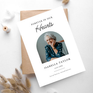 Funeral Sympathy Forever In Our Hearts Photo Thank You Card