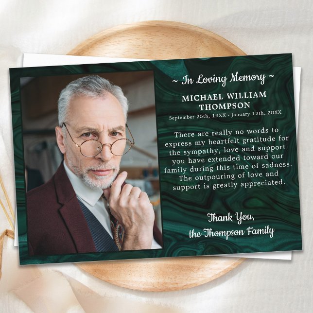 Funeral Sympathy Personalised Photo Memorial Thank You Card (Creator Uploaded)