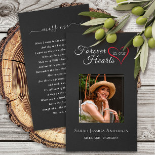 Funeral Sympathy Photo Memorial Prayer Card