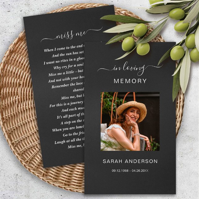 Funeral Sympathy Photo Memorial Prayer Card (Creator Uploaded)