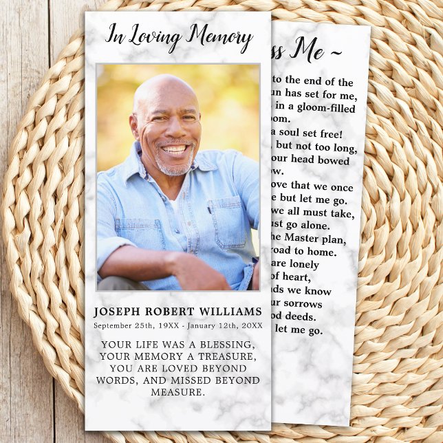 Funeral Sympathy Photo Memorial Prayer Card Marble (Creator Uploaded)
