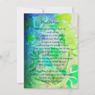 Funeral Sympathy Poem Loss of child downloadable Announcement
