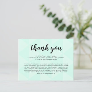 Funeral Sympathy Thank You Card