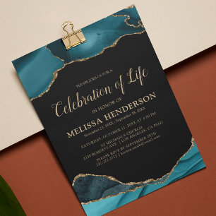 Funeral Teal Celebration of Life Invitation