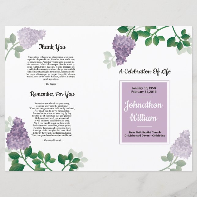 Funeral Template (Front)