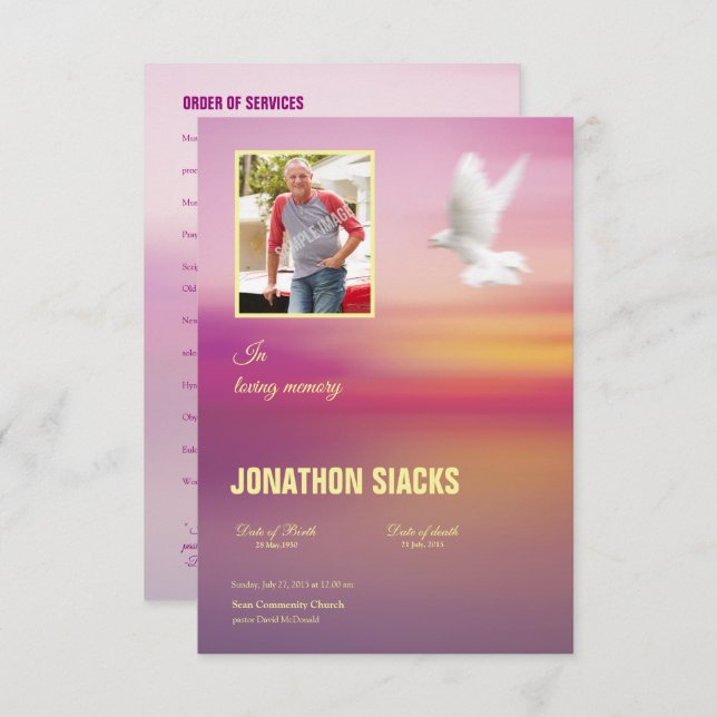 Funeral Template Card (Front/Back)