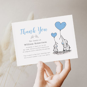 Funeral Thank You Blue Child's Bereavement Card