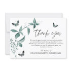 Funeral Thank You Butterfly Botanical Script