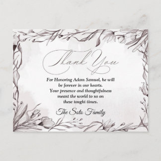Funeral Thank You Card