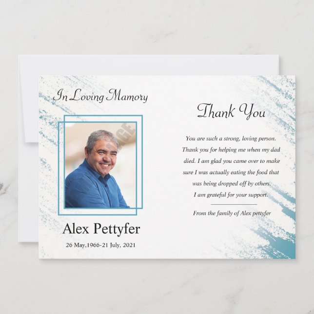 Funeral Thank You Card (Front)