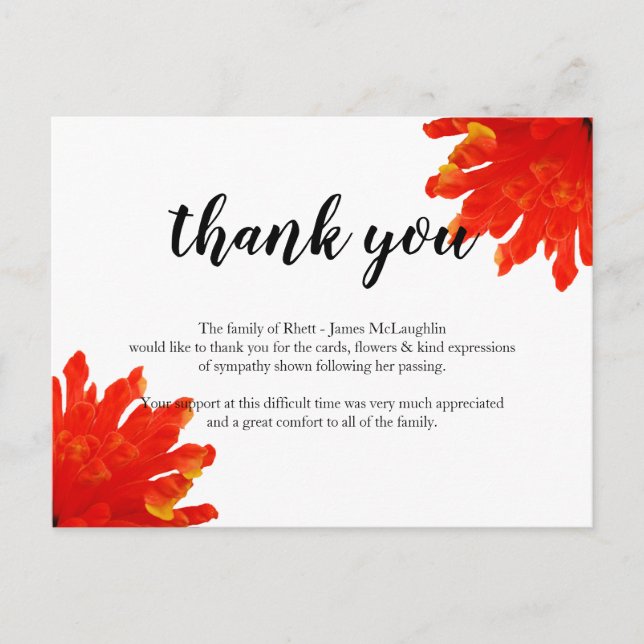 Funeral Thank you Card (Front)
