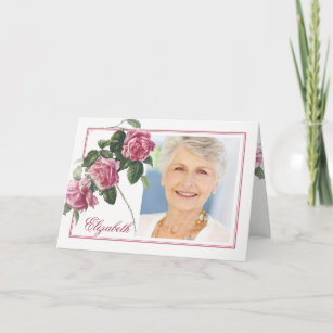 Funeral Thank You Card | Antique Tea Rose Folding