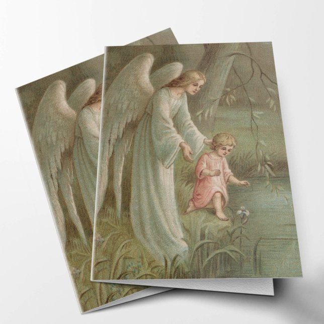 Funeral Thank You Cards | Angel of Heaven 04 (Angel Of Heaven Condolence Sympathy Catholic Religious Funeral Thank You card)