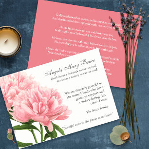 Funeral Thank You Cards Antique Peonies 1