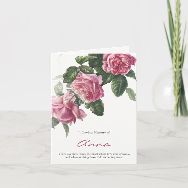 Funeral Thank You Cards | Antique Tea Rose (Front)