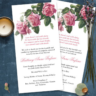 Funeral Thank You Cards   Antique Tea Rose 3