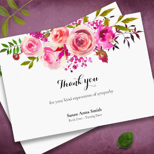 Funeral Thank You Cards   August Roses