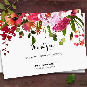 Funeral Thank You Cards   Blush & Coral
