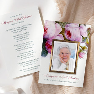 Funeral Thank You Cards   Botanical Florals Pink