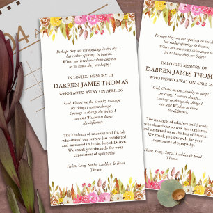Funeral Thank You Cards Elegant Florals 1