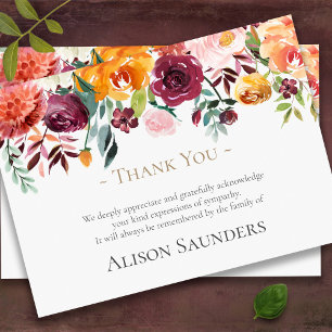 Funeral Thank You Cards    Floral Paprika