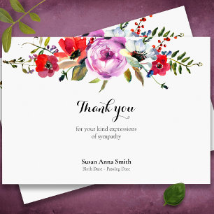 Funeral Thank You Cards   Forest Florals