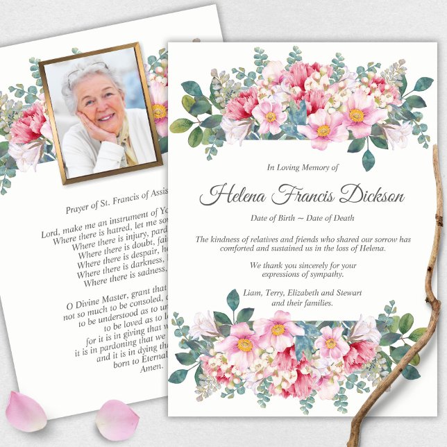 Funeral Thank You Cards | Fragrant Garden (funeral thank you cards, bereavement, elegant, simple, celebration of life, sympathy card)