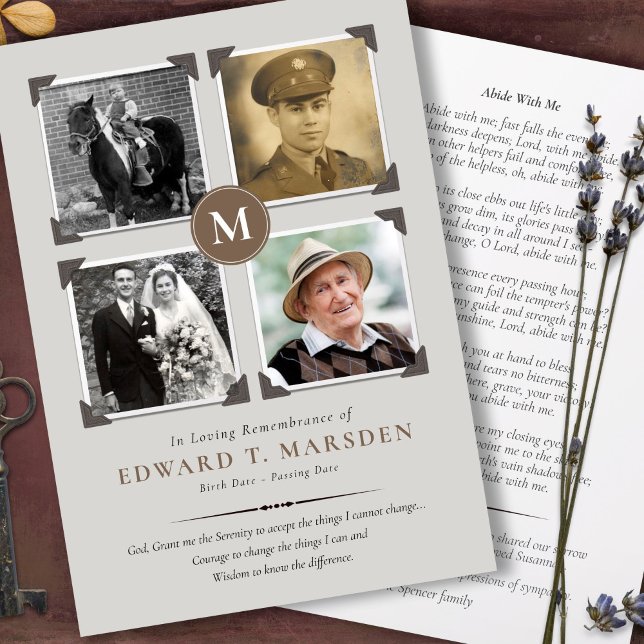 Funeral Thank You Cards | Framed Photo Memories. (Forever in our hearts, Celebration of life, In loving memory, photo collage funeral thank you cards)