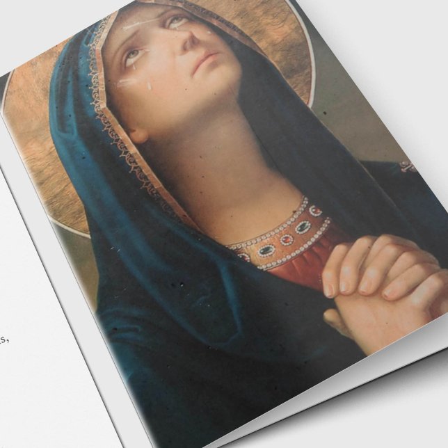 Funeral Thank You Cards | Heavenly Mother 01 (Holy Mother Blessed Virgin Mary Condolence Bereavement Sympathy Funeral Thank You Card)