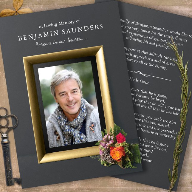 Funeral Thank You Cards | Holding You Close 1 (Forever In Our Hearts, Celebration of life photo funeral thank you card)