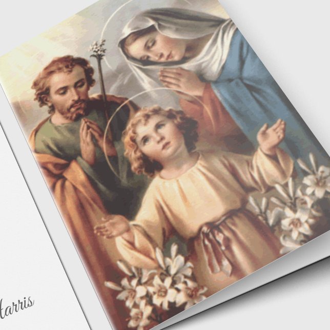 Funeral Thank You Cards | Holy Family 02 (Holy Family Condolence Sympathy Bereavement Funeral Thank You Card)