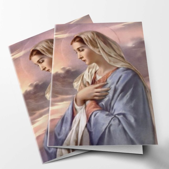 Funeral thank You Cards | Holy Mother 02 (Blessed Mother Sympathy Condolence Bereavement Funeral Thank You Card)